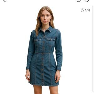 Frye Women's Long Sleeve Denim Dress